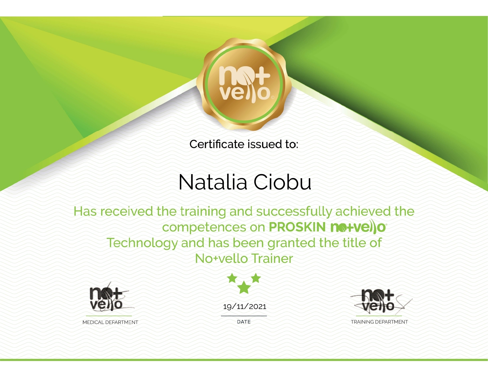 Certificat Natalia Ciobu